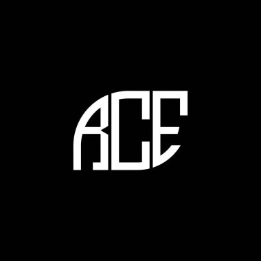 Siyah arka planda RCE harf logosu tasarımı. RCE yaratıcı harflerin baş harfleri logo kavramı. RCE harf tasarımı.