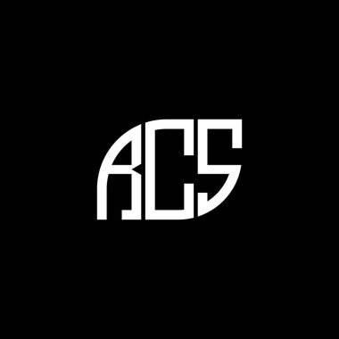Siyah arkaplanda RCS harf logosu tasarımı. RCS yaratıcı harflerin baş harfleri logo kavramı. RCS harf tasarımı.