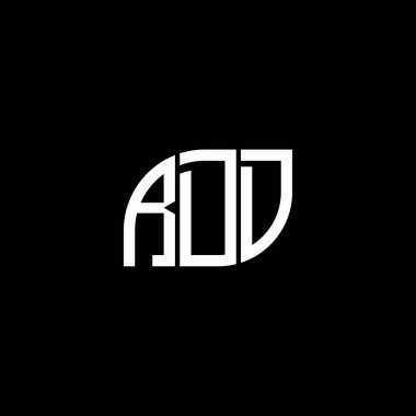Siyah arka planda RDD harfi logo tasarımı. RDD yaratıcı harflerin baş harfleri logo kavramı. RDD harf tasarımı.
