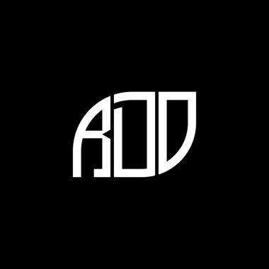 Siyah arka planda RDO harfi logo tasarımı. RDO yaratıcı harflerin baş harfleri logo kavramı. RDO harf tasarımı.