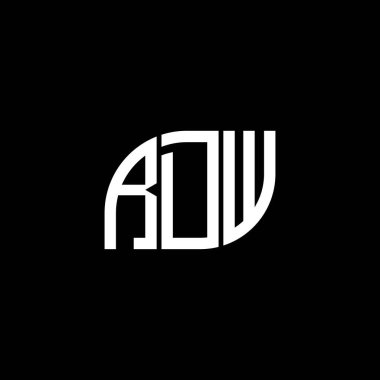 Siyah arka planda RDW harf logosu tasarımı. RDW yaratıcı harflerin baş harfleri logo kavramı. RDW harf tasarımı.