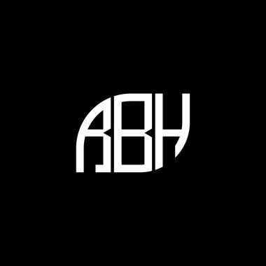 Siyah arka planda RBH harf logosu tasarımı. RBH yaratıcı harflerin baş harfleri logo kavramı. RBH harf tasarımı.