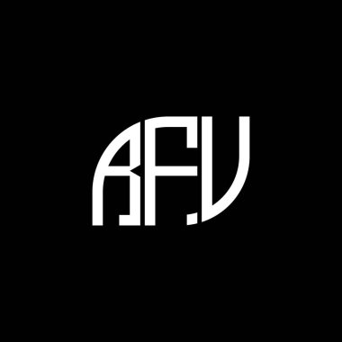 Siyah arka planda RFV harf logosu tasarımı. Karavan yaratıcı harflerin baş harfleri logo konsepti. RFV harf tasarımı. RFV harfi logo tasarımı. Siyah arkaplanda. Karavan yaratıcı harflerin baş harfleri logo konsepti. RFV harf tasarımı. RFV harfi logo tasarımı.