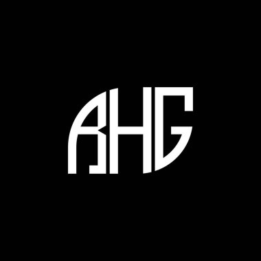 Siyah arka planda RHG harf logosu tasarımı. RHG yaratıcı harflerin baş harfleri logo kavramı. RHG harf tasarımı.