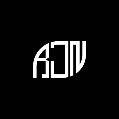 Siyah arka planda RJN harf logosu tasarımı. RJN yaratıcı harflerin baş harfleri logo kavramı. RJN harf tasarımı.