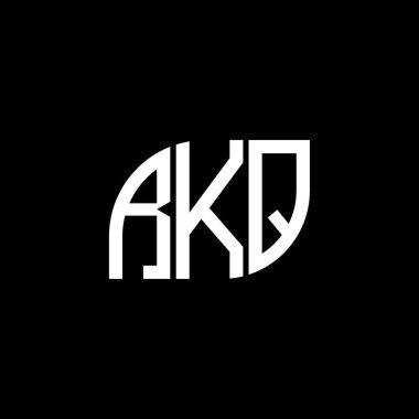 Siyah arka planda RKQ harfi logo tasarımı. RKQ yaratıcı harflerin baş harfleri logo kavramı. RKQ harf tasarımı.