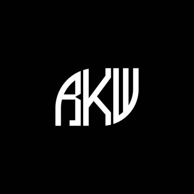 Siyah arkaplanda RKW harf logosu tasarımı. RKW yaratıcı harflerin baş harfleri logo kavramı. RKW harf tasarımı.