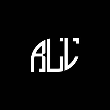 Siyah arkaplanda RLL harf logosu tasarımı. Yaratıcı harflerin baş harfleri logo konsepti. RLL harf tasarımı.