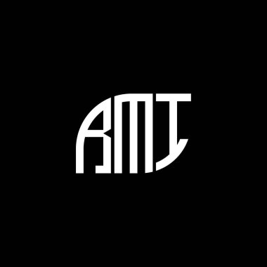 Siyah arka planda RMI harf logosu tasarımı. RMI yaratıcı harflerin baş harfleri logo kavramı. RMI harf tasarımı.