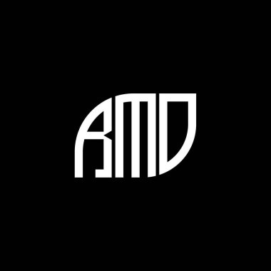 Siyah arka planda RMO harf logosu tasarımı. RMO yaratıcı harflerin baş harfleri logo kavramı. RMO harf tasarımı.