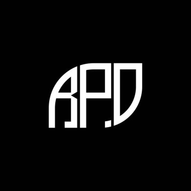 Siyah arka planda RPO harf logosu tasarımı. RPO yaratıcı harflerin baş harfleri logo kavramı. RPO harf tasarımı.