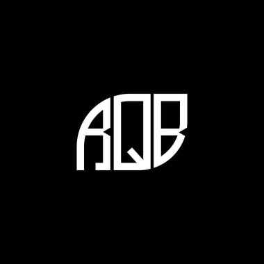 Siyah arka planda RQB harf logosu tasarımı. RQB yaratıcı harflerin baş harfleri logo kavramı. RQB harf tasarımı.