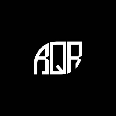 Siyah arka planda RQR harf logosu tasarımı. RQR yaratıcı harflerin baş harfleri logo kavramı. RQR harf tasarımı.
