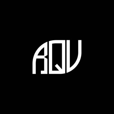 Siyah arka planda RQV harf logosu tasarımı. RQV yaratıcı harflerin baş harfleri logo kavramı. RQV harf tasarımı.