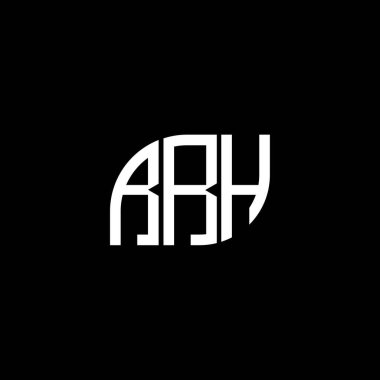 Siyah arka planda RRH harf logosu tasarımı. RRH yaratıcı harflerin baş harfleri logo kavramı. RRH harf tasarımı.