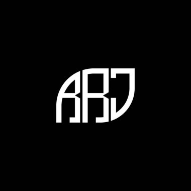 Siyah arka planda RRJ harf logosu tasarımı. RRJ yaratıcı harflerin baş harfleri logo kavramı. RRJ harf tasarımı.