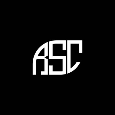 Siyah arka planda RSC harf logosu tasarımı. RSC yaratıcı harflerin baş harfleri logo kavramı. RSC harf tasarımı.