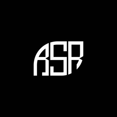 Siyah arka planda RSR harf logosu tasarımı. RSR yaratıcı harflerin baş harfleri logo kavramı. RSR harf tasarımı.