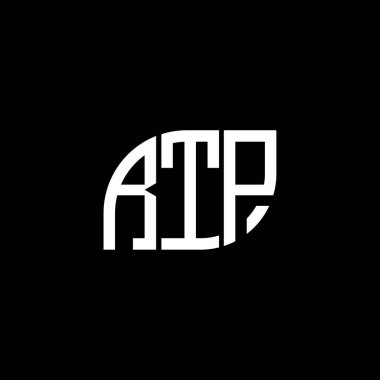 Siyah arkaplanda RTP harf logosu tasarımı. RTP yaratıcı harflerin baş harfleri logo kavramı. RTP harf tasarımı.