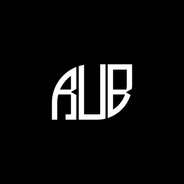 Siyah arka planda Rub harfi logo tasarımı. Rub yaratıcı harflerin baş harfleri logo kavramı. Rub harf tasarımı. Rub harfi logo tasarımı. Siyah arka planda. Rub yaratıcı harflerin baş harfleri logo kavramı. Rub harf dizaynı. Rub harfi logo dizaynı siyah sırt grou üzerine