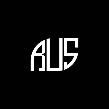 Siyah arka planda RUS harfi logo tasarımı. RUS yaratıcı harfler logosu konsepti. RUS harf dizaynı. RUS harf logosu tasarımı. Siyah arka planda. RUS yaratıcı harfler logosu konsepti. RUS harf tasarımı. RUS harfi logo tasarımı.
