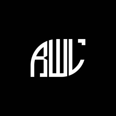 Siyah arka planda RWL harf logosu tasarımı. RWL yaratıcı harflerin baş harfleri logo kavramı. RWL harf tasarımı.