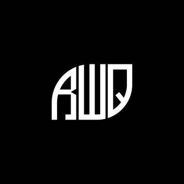 Siyah arka planda RWQ harfi logo tasarımı. RWQ yaratıcı harflerin baş harfleri logo kavramı. RWQ harf tasarımı.