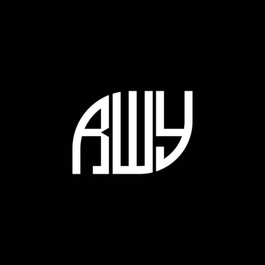 Siyah arka planda RWY harf logosu tasarımı. RWY yaratıcı harflerin baş harfleri logo kavramı. RWY harf tasarımı.