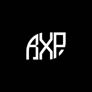 Siyah arkaplanda RXP harf logosu tasarımı. RXP yaratıcı harflerin baş harfleri logo kavramı. RXP harf tasarımı.