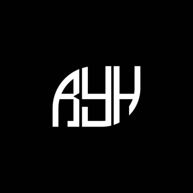 Siyah arka planda RYH harf logosu tasarımı. RYH yaratıcı harflerin baş harfleri logo kavramı. RYH harf dizaynı. RYH harf logosu tasarımı. Siyah arkaplanda. RYH yaratıcı harflerin baş harfleri logo kavramı. RYH harf tasarımı. RYH harf logosu tasarımı.