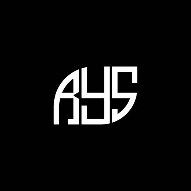 Siyah arka planda RYS harfi logo tasarımı. RYS yaratıcı harflerin baş harfleri logo kavramı. RYS harf tasarımı.