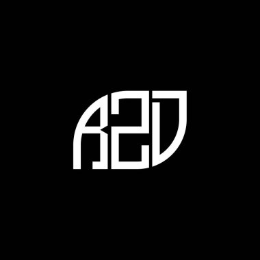 Siyah arkaplanda RZD harf logosu tasarımı. RZD yaratıcı harflerin baş harfleri logo kavramı. RZD harf tasarımı.