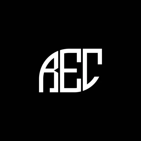 Rec Lettre Logo Design Sur Fond Noir Rec Initiales Créatives — Image vectorielle