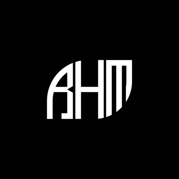 Diseño Del Logotipo Letra Rhm Sobre Fondo Negro Rhm Iniciales — Archivo Imágenes Vectoriales