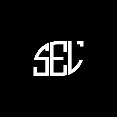 Siyah arka planda SEL harf logosu tasarımı. SEL yaratıcı harf logosu konsepti. SEL harf tasarımı.