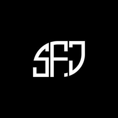 Siyah arka planda SFJ harf logosu tasarımı. SFJ yaratıcı harflerin baş harfleri logo kavramı. SFJ harf dizaynı. FJ harf logosu tasarımı siyah arkaplan üzerinde. SFJ yaratıcı harflerin baş harfleri logo kavramı. SFJ harf dizaynı.FJ harf logosu tasarımı Black Backgrou üzerine