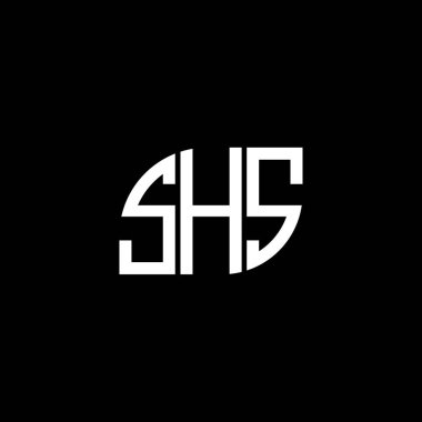 SHS harfi logo tasarımı siyah arkaplan üzerine. SHS yaratıcı harf logosu konsepti. SHS harf tasarımı.