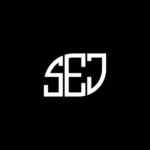 Sej Harf Logosu Tasarımı Siyah Arka Planda Sej Yaratıcı Harf — Stok Vektör