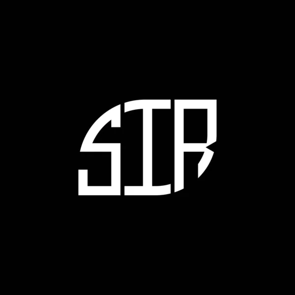 Дизайн Логотипа Sir Чёрном Фоне Sir Креативные Инициалы Буквенная Концепция — стоковый вектор