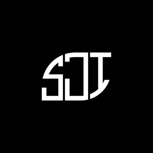 Σχεδιασμός Λογότυπου Γραμμάτων Sji Μαύρο Φόντο Δημιουργικά Αρχικά Sji Έννοια — Διανυσματικό Αρχείο