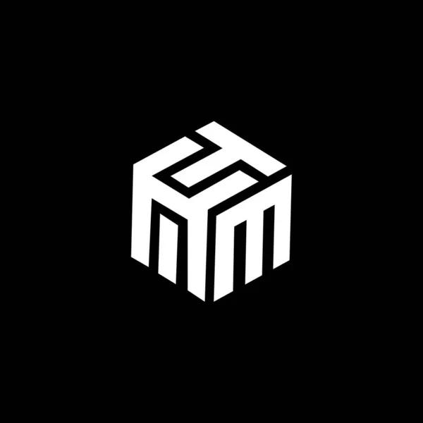 Diseño Del Logotipo Letra Thm Sobre Fondo Negro Thm Iniciales — Archivo Imágenes Vectoriales