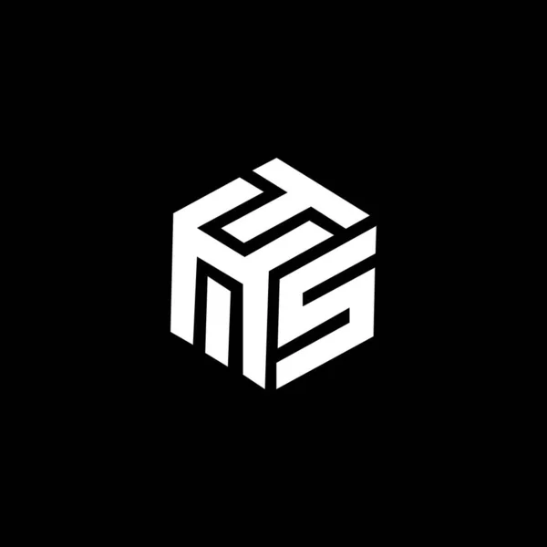 Ths Logo Ontwerp Zwarte Achtergrond Ths Creatieve Initialen Letter Logo — Stockvector