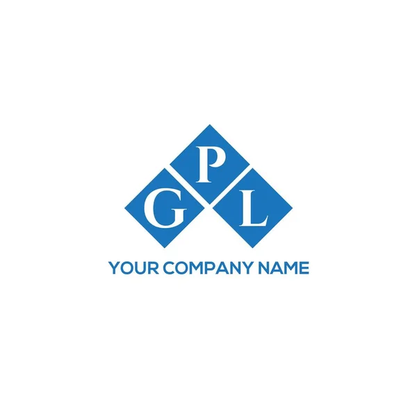 Design Logotipo Carta Gpl Fundo Branco Gpl Iniciais Criativas Conceito — Vetor de Stock