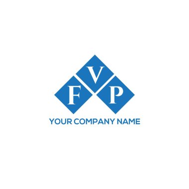 Beyaz arka planda FVP harf logosu tasarımı. FVP yaratıcı harflerin baş harfleri logo kavramı. FVP harf tasarımı.