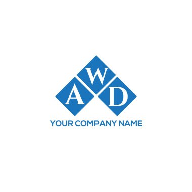  Beyaz arka planda AWD harf logosu tasarımı. AWD yaratıcı harflerin baş harfleri logo kavramı. AWD harf tasarımı.