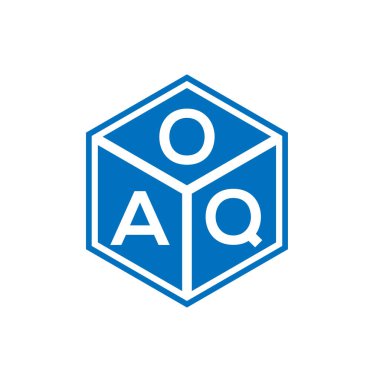 Siyah arka planda OQA harf logosu tasarımı. OQA yaratıcı harflerin baş harfleri logo kavramı. OQA harf tasarımı.
