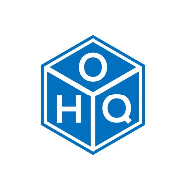 Siyah arka planda OQH harf logosu tasarımı. OQH yaratıcı harflerin baş harfleri logo kavramı. OQH harf tasarımı.