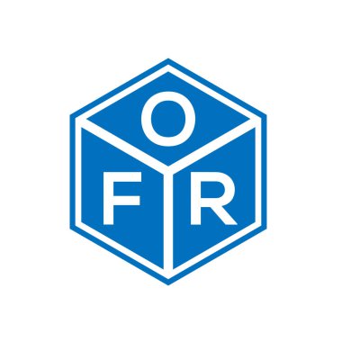 Siyah arkaplanda ORF harf logosu tasarımı. ORF yaratıcı harflerin baş harfleri logo kavramı. ORF harf tasarımı.