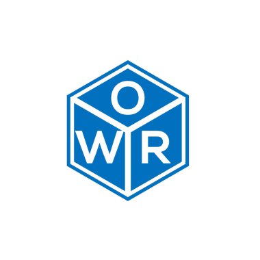 Siyah arka planda OWR harf logosu tasarımı. OWR yaratıcı harflerin baş harfleri logo kavramı. OWR harf tasarımı.