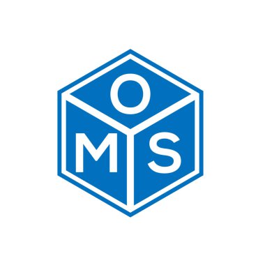 Siyah arka planda OMS harfi logo tasarımı. OMS yaratıcı harflerin baş harfleri logo kavramı. OMS harf tasarımı.